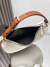 FENDIGRAPHY MEDIUM 29 IN WHITE AND ORANGE TRIM SMOOTH LAMBSKIN GOLD HARDWARE
