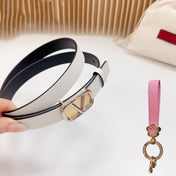 Silver Vlogo and Gold Hardware Buckle Black White Calfskin 20mm