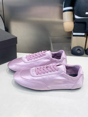 PRADA 26S SNEAKERS IN LIGHT PURPLE SATIN