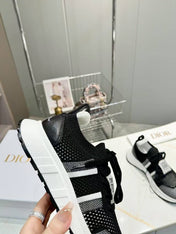 CD RUN SNEAKER 25S IN BLACK MESH FABRIC TWO-TONE SOLE
