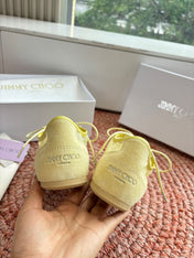JIMMY CHOO 26S SNEAKERS IN YELLOW MESH AND SUEDE
