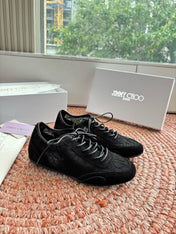 JIMMY CHOO 26S SNEAKERS IN BLACK MESH AND SUEDE