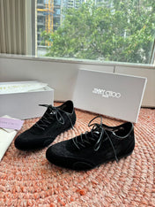 JIMMY CHOO 26S SNEAKERS IN BLACK MESH AND SUEDE