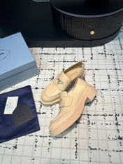 PRA SCHOCOLATE BRUSHED LOAFERS CREAM CALFSKIN