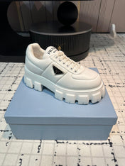 PRA MONOLITH BRUSHED LACE-UP SHOES WHITE LAMBSKIN