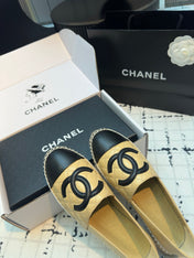 ESPADRILLES LOAFERS IN YELLOW MIX BLACK LAMBSKIN