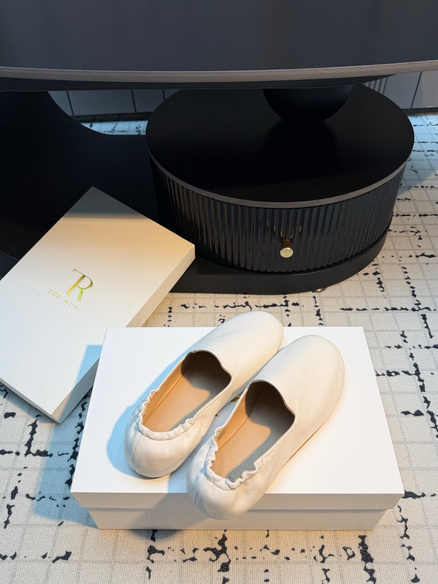 THE ROW 26S LOAFERS IN WHITE CALFSKIN
