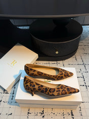 THE ROW 26S POINTED TOE HIGH HEELS 35MM IN BROWN SPOTTED CALF HAIR