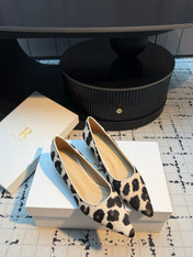 THE ROW 26S POINTED TOE HIGH HEELS 35MM IN WHITE SPOTTED CALF HAIR