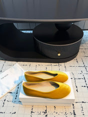 THE ROW 26S CLASSIC BALLET FLATS IN YELLOW VELVET