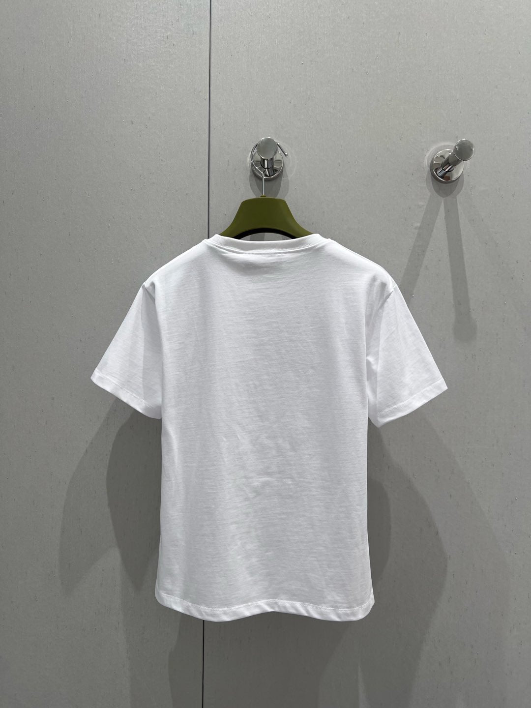Gucci 2025 Print Short Sleeve T-shirt White Green Red Cotton