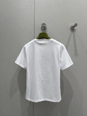Gucci 2025 Print Short Sleeve T-shirt White Green Red Cotton