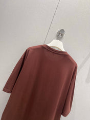 Loewe 25 Round Neck Short-sleeved T-shirt Brown Polyester Fiber 218147