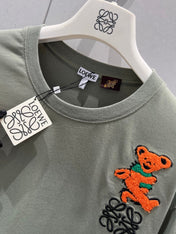 Loewe 25 Embroidered Short-sleeved T-shirt Green Acrylic Wool 220865
