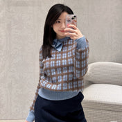 DIOR 26S PLAID SWEATER WITH BOW 1063