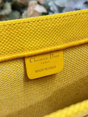 DIOR 26S BOOK TOTE BAG 42 IN YELLOW EMBROIDERED LETTERING FABRIC