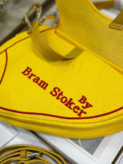 DIOR 26S SADDLE BAG 25 IN YELLOW WOVEN FABRIC