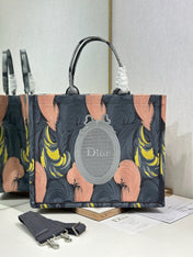 DIOR 26S LARGE BOOK TOTE 42 IN MULTICOLOR WOVEN FABRIC
