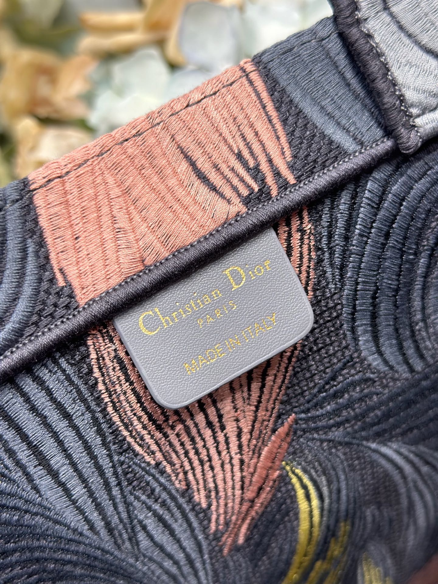DIOR 26S LARGE BOOK TOTE 42 IN MULTICOLOR WOVEN FABRIC