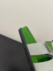 CHYPRE SANDAL GREEN MIX CREAM CALFSKIN