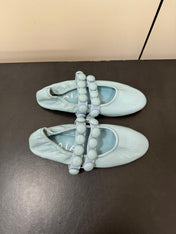 ALAIA SPHERE BALLET FLATS IN LIGHT BLUE LAMBSKIN