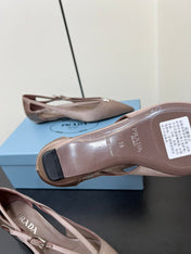 CUT-OUT BALLERINA FLAT IN HAZELNUT BEIGE SATIN ATTACHED BEAD BUCKLE