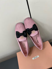 LOAFERS WITH BOW IN PINK SUEDE