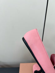 LOAFERS WITH BOW IN PINK SHEEPSKIN