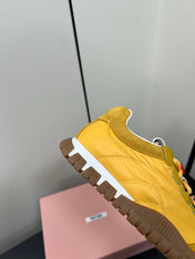 TYRE SNEAKERS IN YELLOW TECHNICAL FABRIC AND SUEDE WITH STICKER