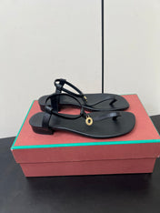 LP MINDIL SANDAL IN BLACK LAMBSKIN