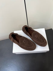 CELINE 26S MAILLON TRIOMPHE LOAFER IN DARK BROWN SUEDE