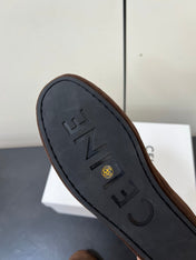 CELINE 26S MAILLON TRIOMPHE LOAFER IN DARK BROWN SUEDE