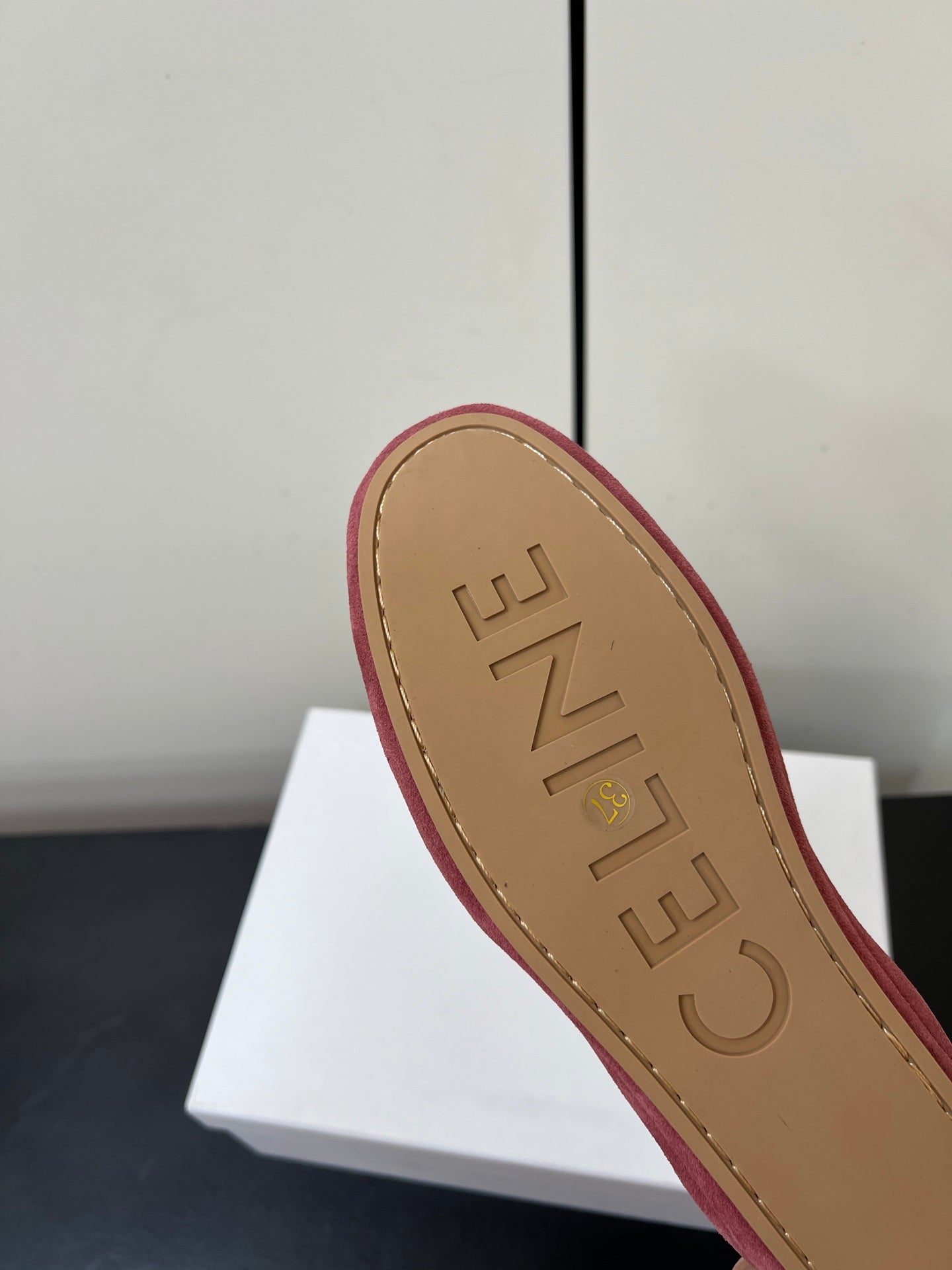 CELINE 26S MAILLON TRIOMPHE LOAFER IN PINK SUEDE