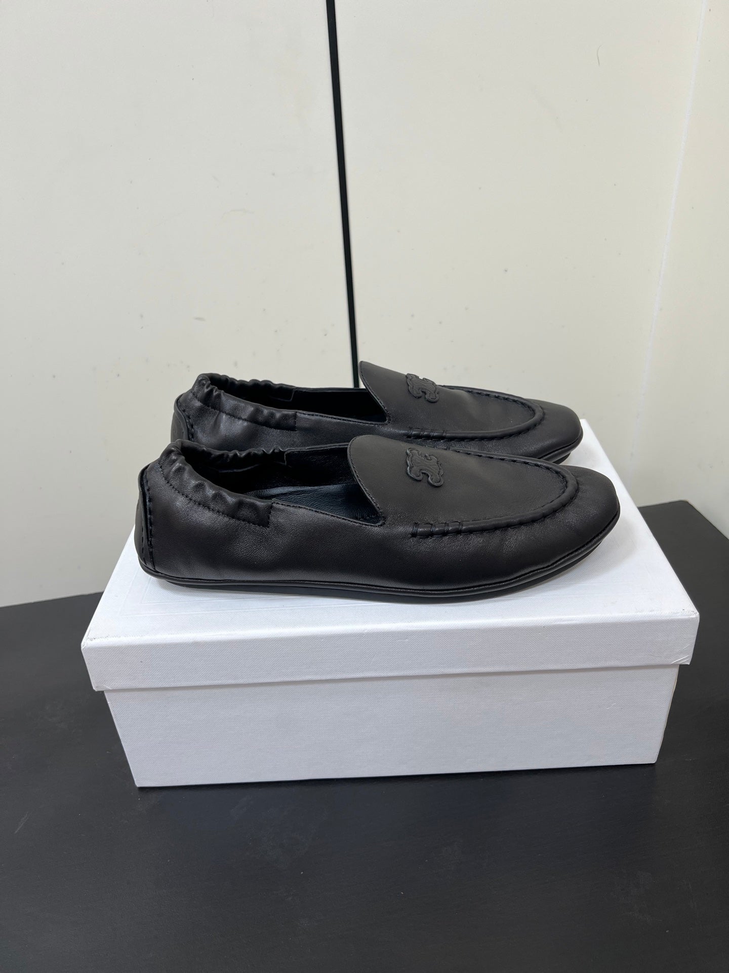 CELINE 26S MAILLON TRIOMPHE LOAFER IN BLACK SOFT CALFSKIN