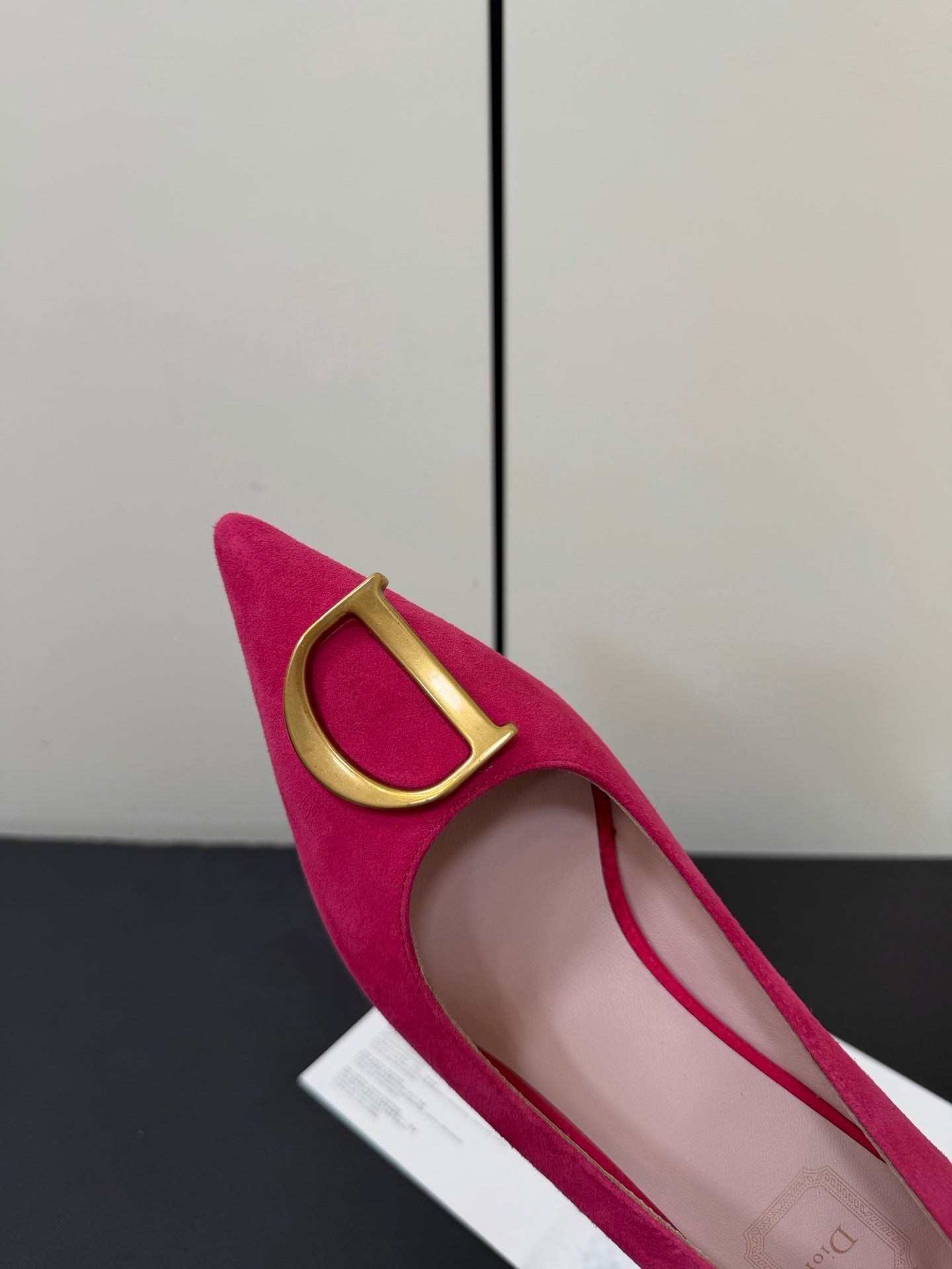 DIOR 26S POINTED-TOE HIGH HEELS 35MM IN RASPBERRY RED SUEDE GOLD HARDWARE