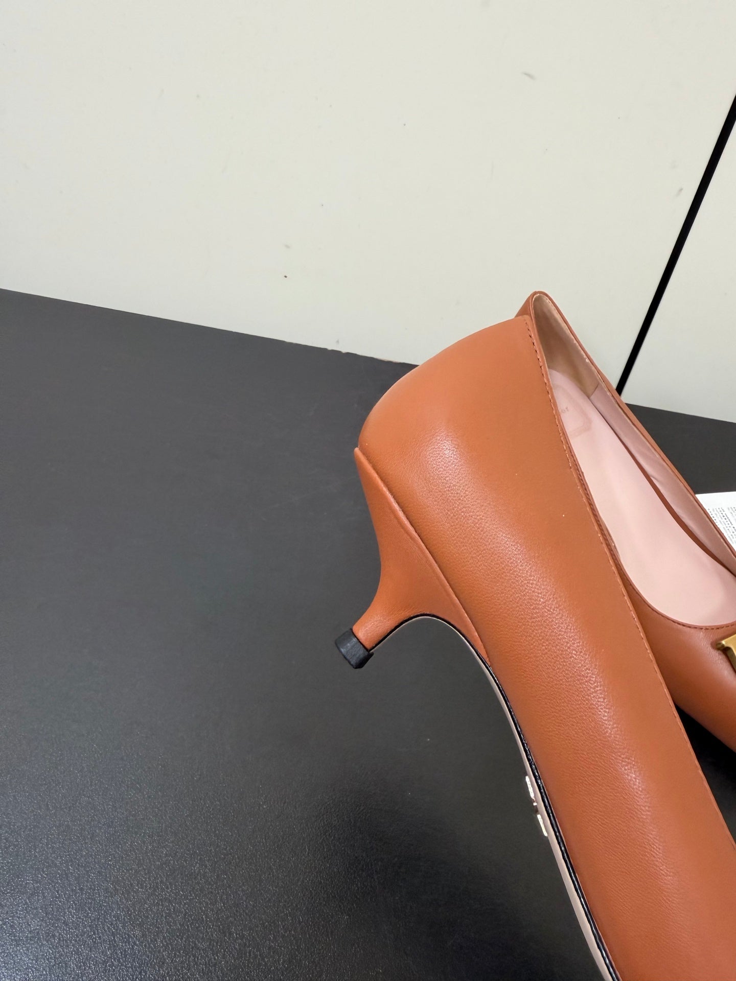 DIOR 26S POINTED-TOE HIGH HEELS 35MM IN RUST BROWN CALFSKIN GOLD HARDWARE
