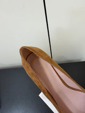 DIOR 26S POINTED-TOE HIGH HEELS 70MM IN TAN BROWN SUEDE GOLD HARDWARE