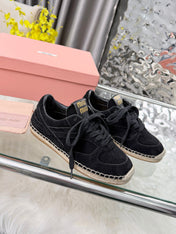 MIUMIU 26S SNEAKERS IN BLACK SUEDE