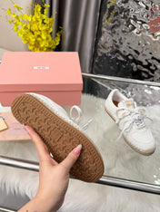MIUMIU 26S SNEAKERS IN WHITE SUEDE
