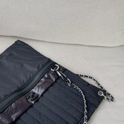 CHANEL 26S DRAWSTRING BACKPACK 44 IN BLACK PUFFY QUILTED NYLON