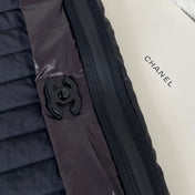 CHANEL 26S DRAWSTRING BACKPACK 44 IN BLACK PUFFY QUILTED NYLON