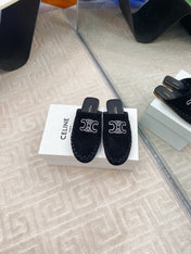 MARLOU MULE IN BLACK SUEDE