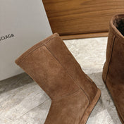 BALENCIAGA 25S ALASKA ANKLE BOOTS IN BROWN SUEDE