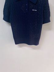 MIUMIU 26S SHORT-SLEEVED KNIT POLO SHIRT STYLE 1138