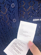 MIUMIU 26S SHORT-SLEEVED KNIT POLO SHIRT STYLE 1138