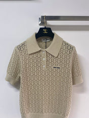MIUMIU 26S SHORT-SLEEVED KNIT POLO SHIRT STYLE 1137