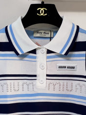 MIUMIU 26S SLEEVELESS KNIT POLO TOP STYLE 1125
