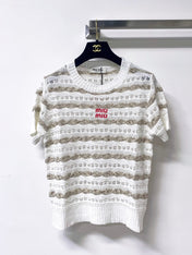 MIUMIU 26S SHORT-SLEEVED SWEATER STYLE 1045
