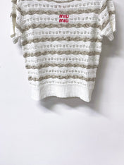 MIUMIU 26S SHORT-SLEEVED SWEATER STYLE 1045