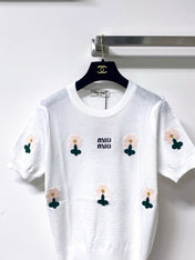 MIUMIU 26S SHORT-SLEEVED SWEATER STYLE 1049